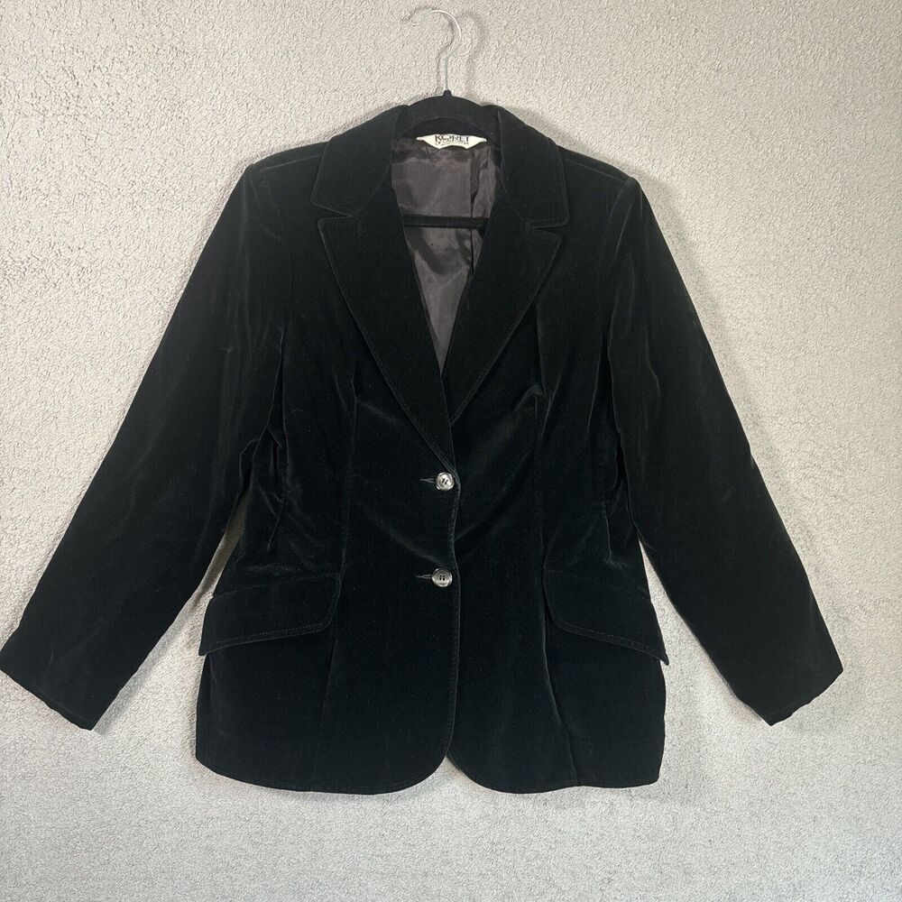 Vintage Koret Of California Velvet Blazer Women’s 36" Chest Black Velour Goth